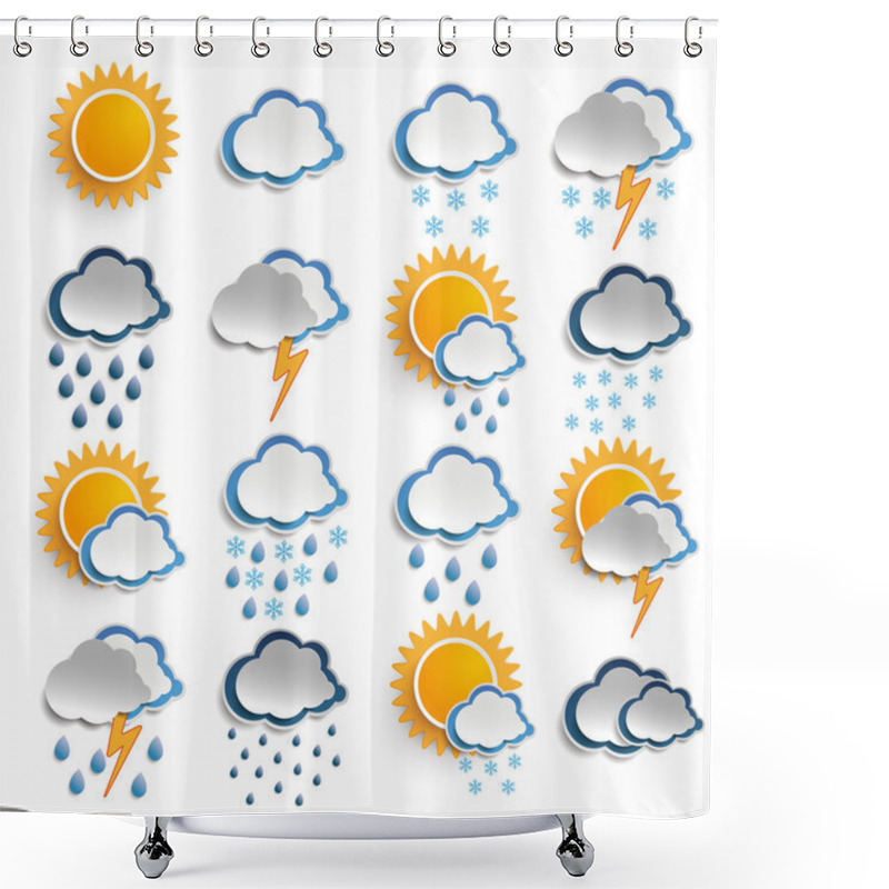 Personality  Weather Icons Shower Curtains