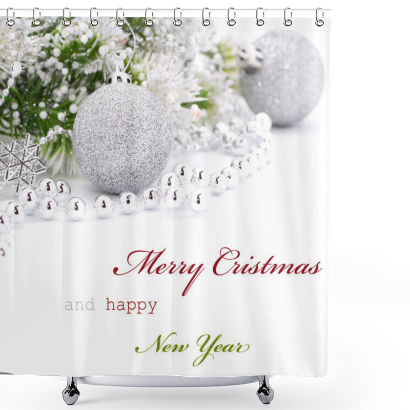 Personality  Christmas Greeting Card Shower Curtains