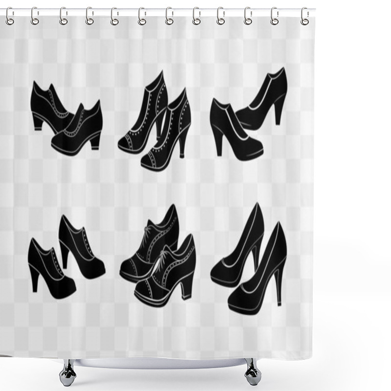 Personality  Symbol Of Women's History Month Vector Silhouette Icons Design Shower Curtains