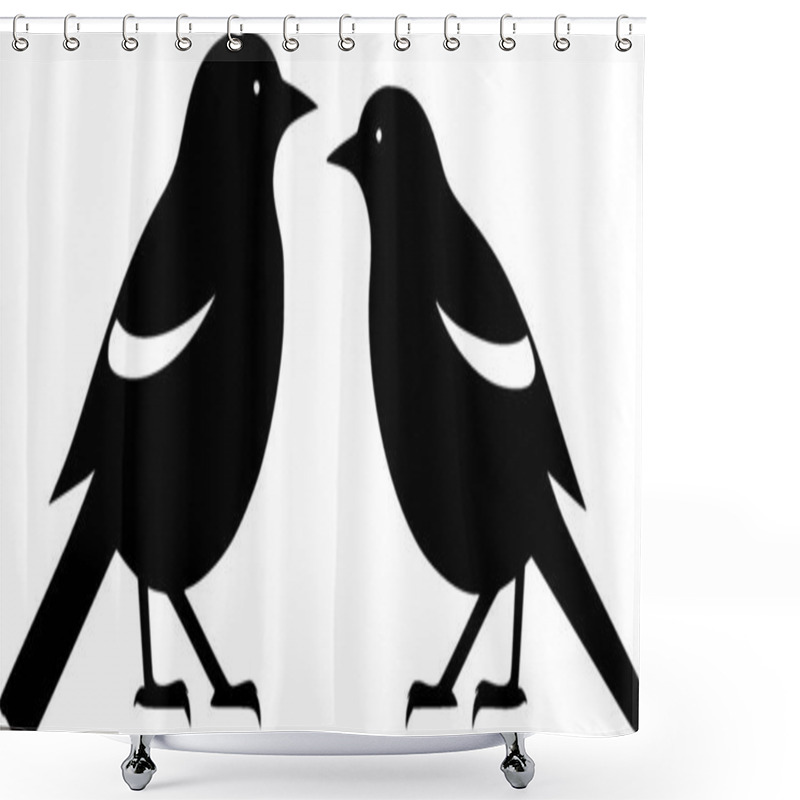 Personality  Birds - Minimalist And Flat Logo - Vector Illustration Shower Curtains