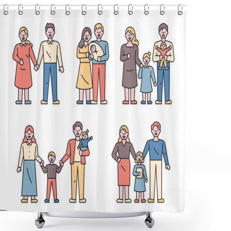 Personality  Background With Family, Persons Different Ages, Family Concept  Shower Curtains