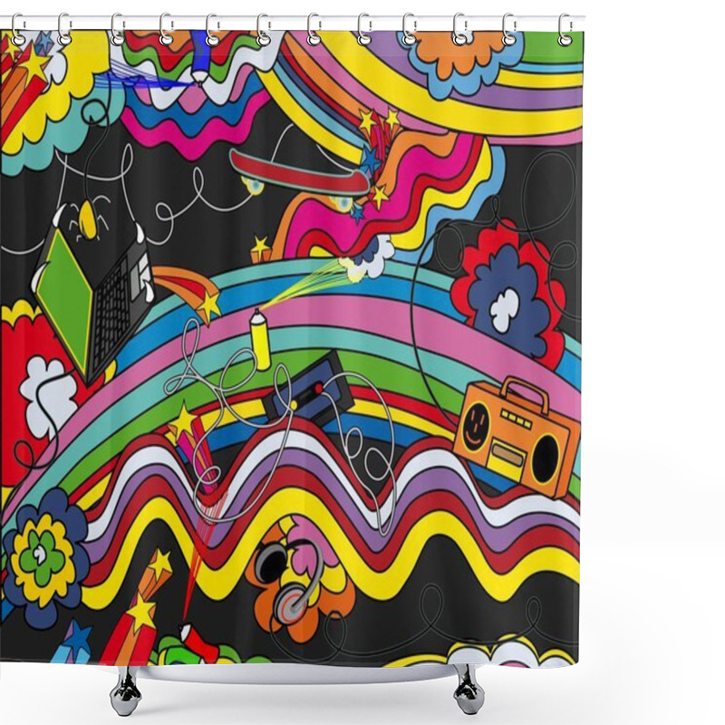 Personality  Pop-art Background Shower Curtains