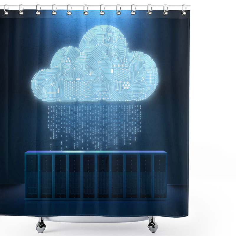 Personality  Circuit Cloud With Server Shower Curtains