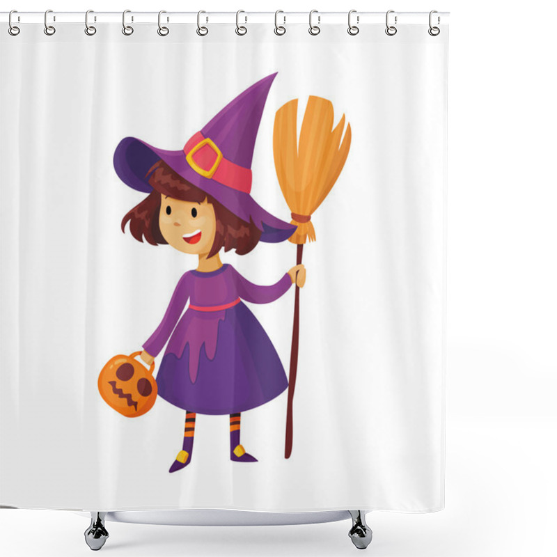 Personality  Halloween Witch Illustration Shower Curtains