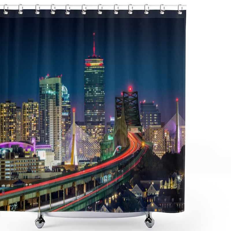 Personality  Rush Hour Traffic On Tobin Bridge Shower Curtains