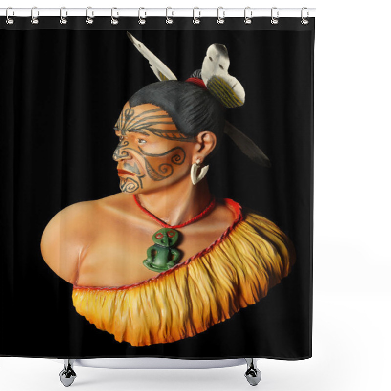 Personality  Carved Maori Warrior Shower Curtains