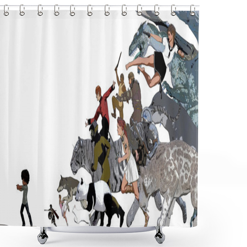 Personality  Imaginary World As Concept Shower Curtains