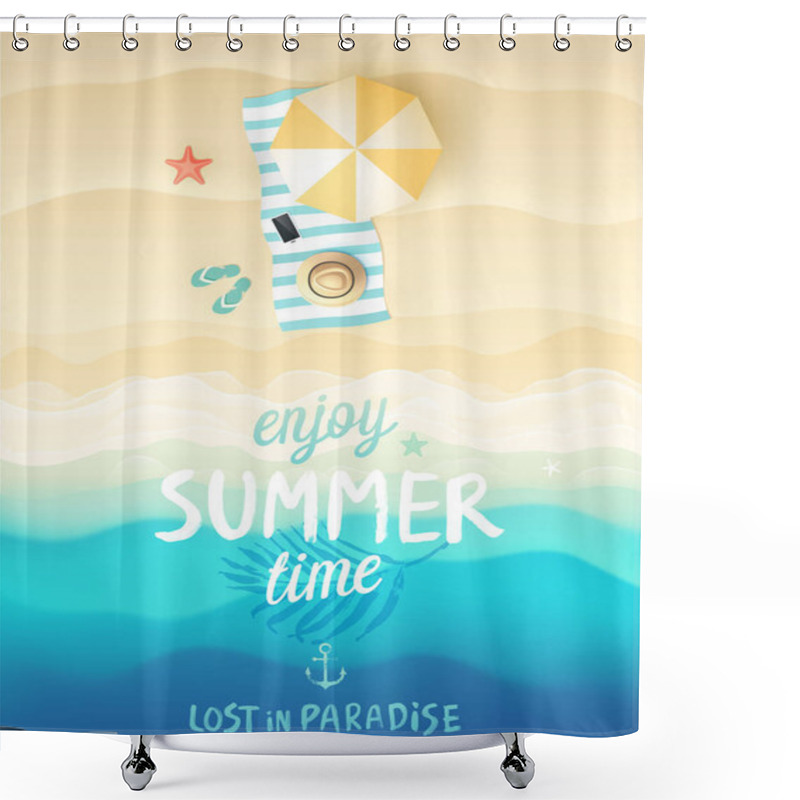 Personality  Tropical Beach Poster. Shower Curtains