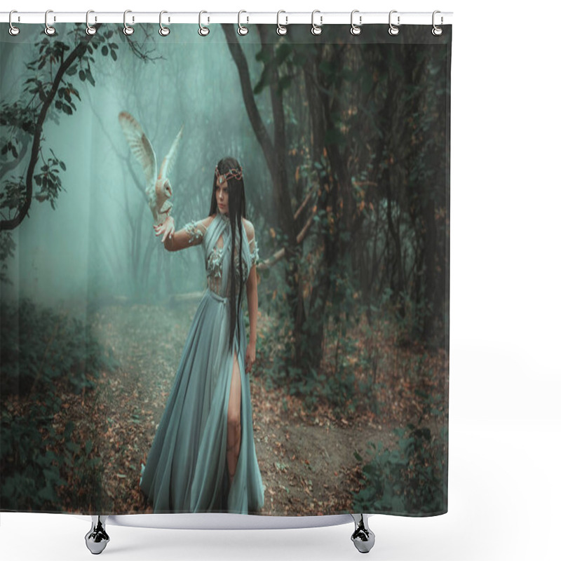 Personality  Forest Sorceress With A Bird Shower Curtains