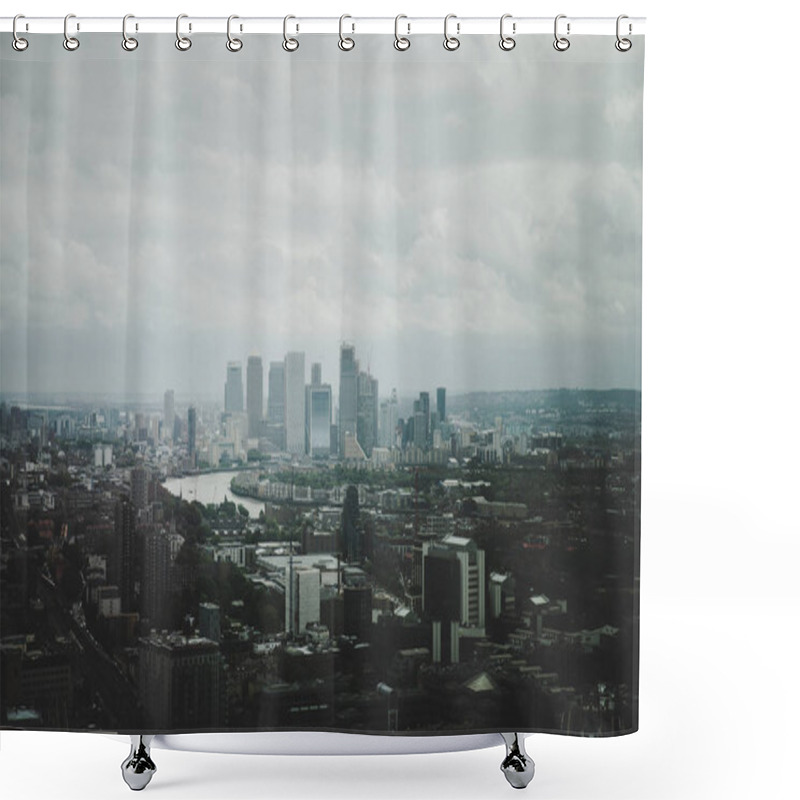 Personality  Aerial View On Thames And London City Shower Curtains