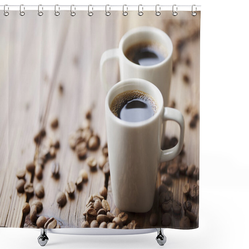 Personality  Coffee Beans And Coffee Shower Curtains