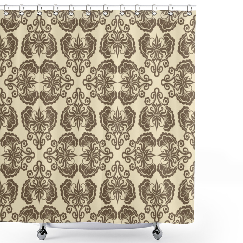 Personality  Damask Seamless Pattern. Vector Illustration. Shower Curtains