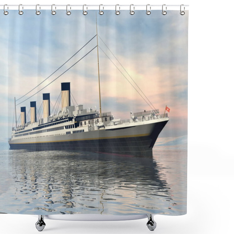 Personality  Titanic Ship - 3D Render Shower Curtains