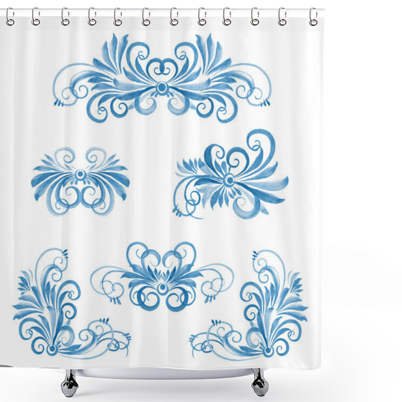 Personality  Floral Design Elements Shower Curtains