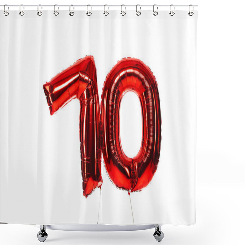 Personality  Number 70 Red Balloons Isolated On White Shower Curtains