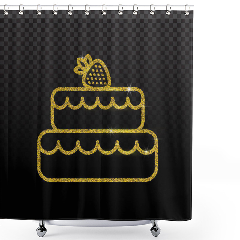 Personality  Cupcake Glitter Icon Isolated On Background. Shower Curtains