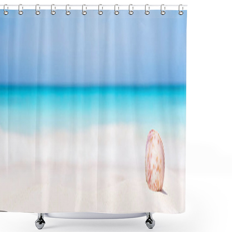 Personality  Panorama Of Summer Beach With Starfish And Blue Sea Background. Landscape Of Tropical Summer. Summer Vacation Concept. Shower Curtains