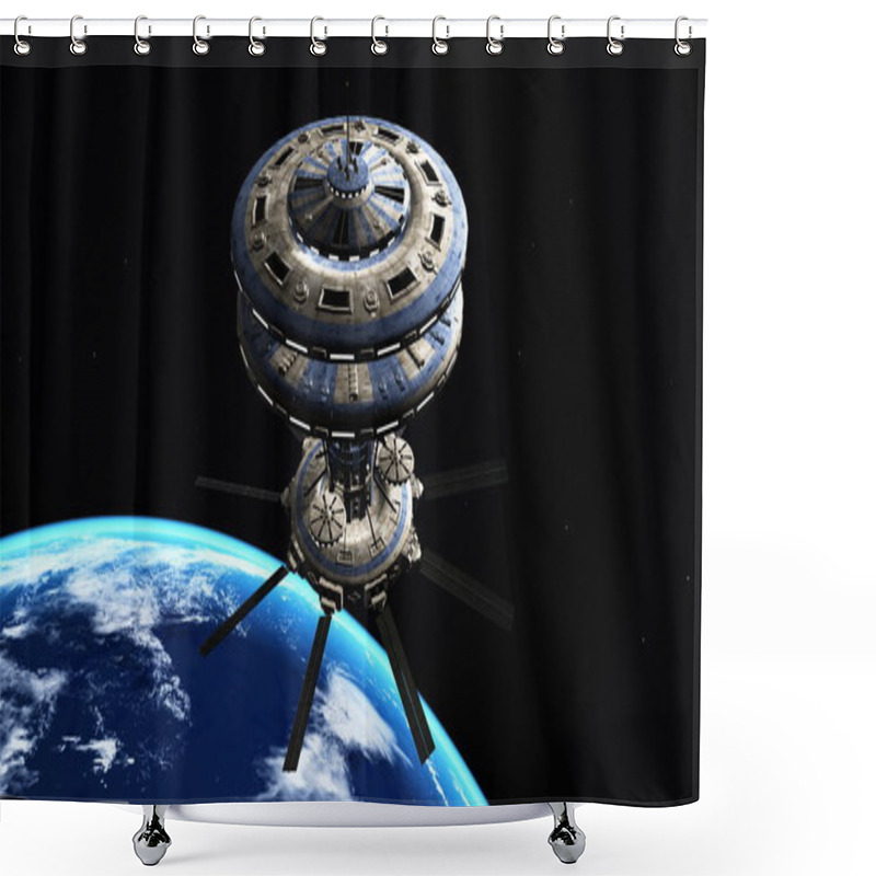 Personality  Space Station Shower Curtains