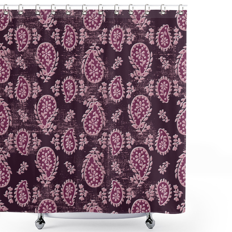 Personality  Vector Seamless Artistic Gentle Paisley Pattern Shower Curtains