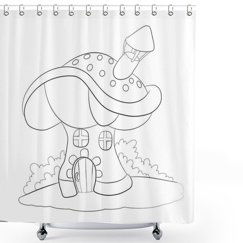 Personality  Cartoon Mushroom House Shower Curtains