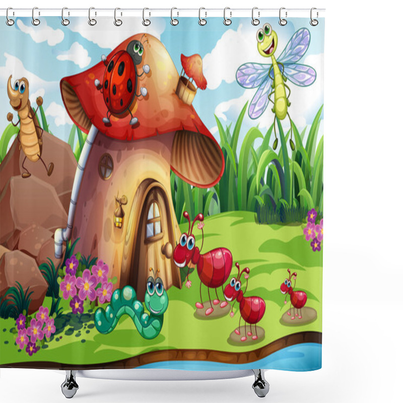 Personality  Insects Colony Shower Curtains