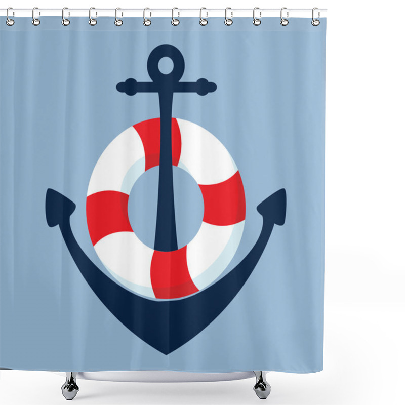 Personality  Anchor And Lifebelt - Fla Shower Curtains