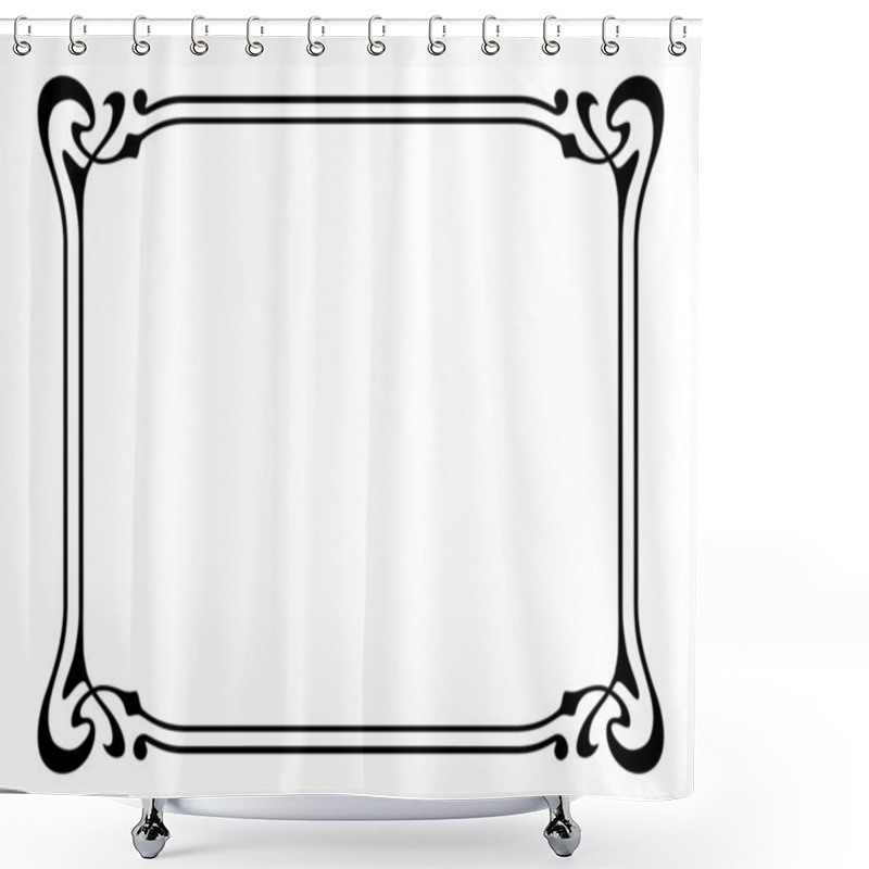 Personality  Art Nouveau Ornamental Decorative Frame Shower Curtains