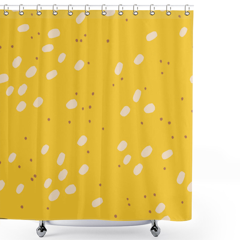 Personality  Vector Hand-painted Ink Pattern With Big And Small Dots. Abstract Background. Shower Curtains