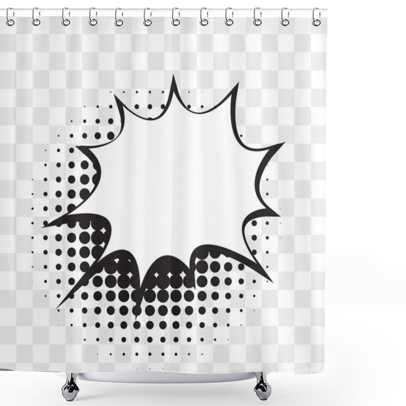 Personality  Comic Speech Bubble On Halftone Dots Background In Retro Pop Art Style. Shower Curtains