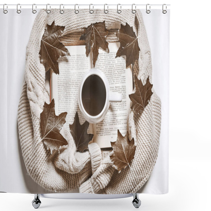 Personality  Reading A Book In A Cozy Autumn Day Shower Curtains