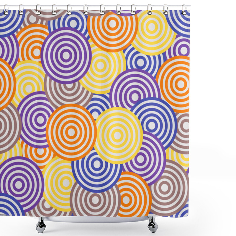 Personality  Retro Circles Background Shower Curtains