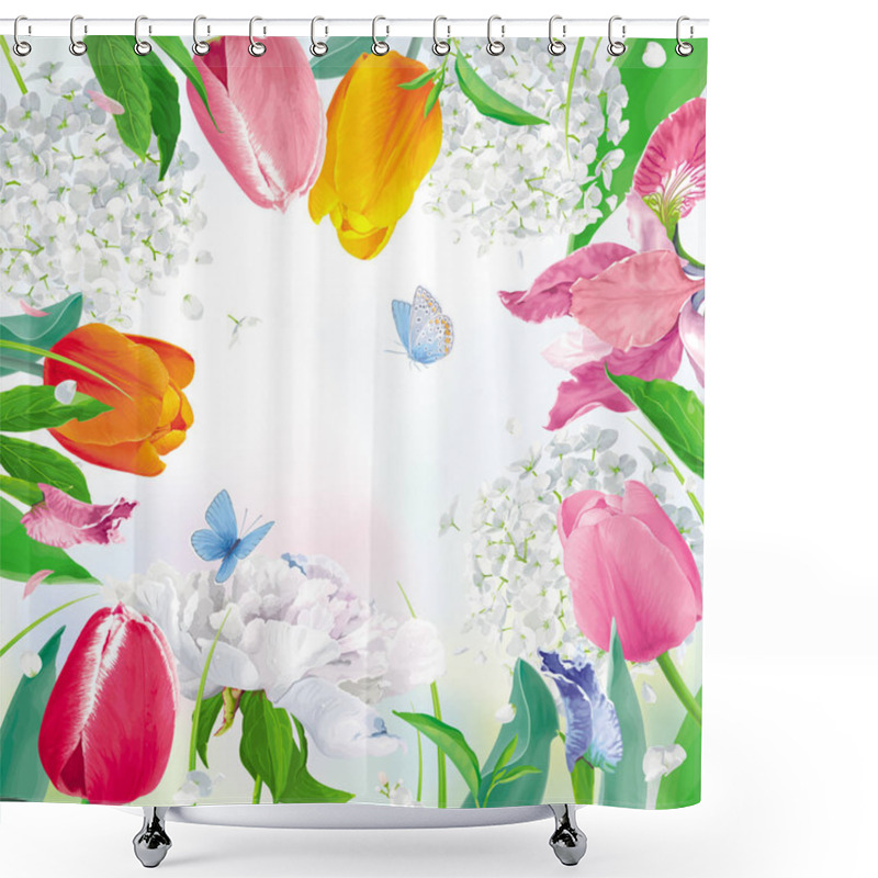 Personality  Amazing Garden Vector Background Shower Curtains