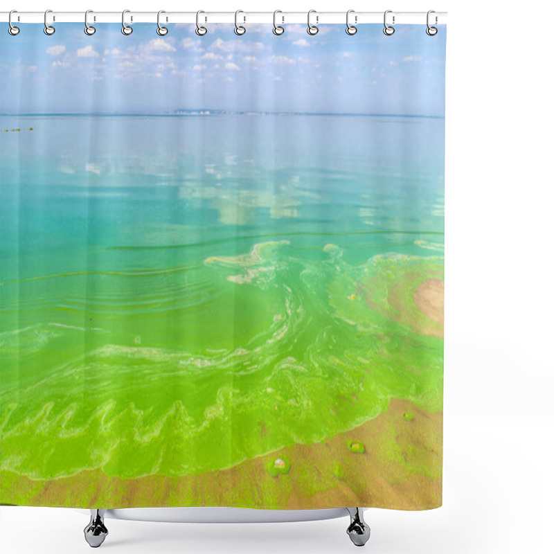 Personality  Ecological Crisis. Swampy Polluted River Water Shower Curtains