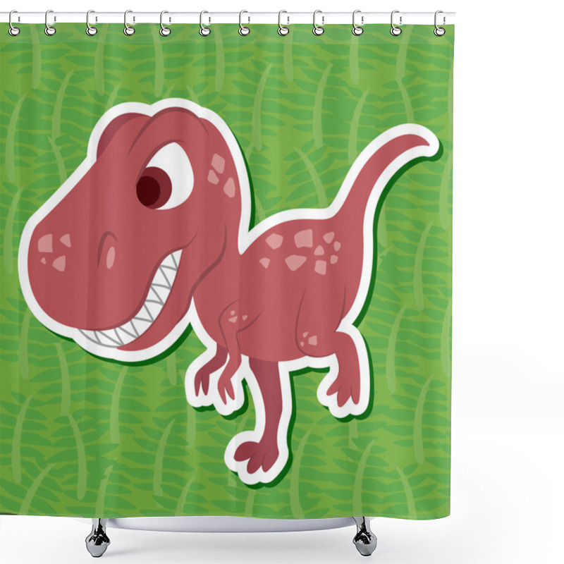 Personality  Cute Dinosaur Sticker32 Shower Curtains