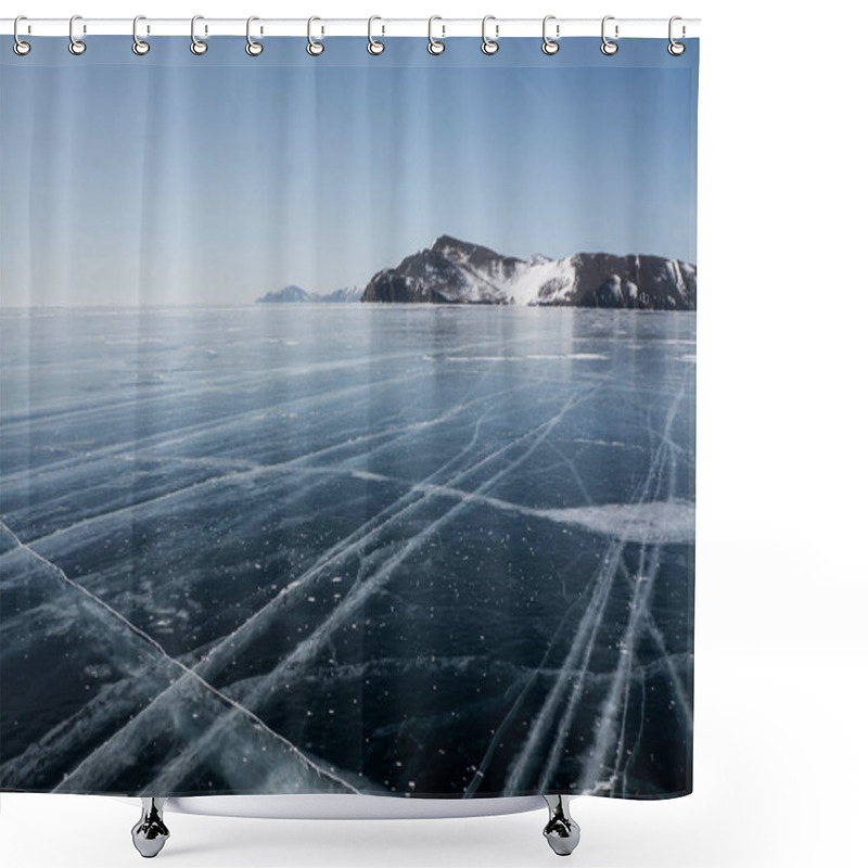 Personality  Landscape With Frozen Sea Shower Curtains