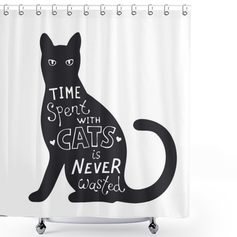 Personality  Fun Poster About Cats Shower Curtains