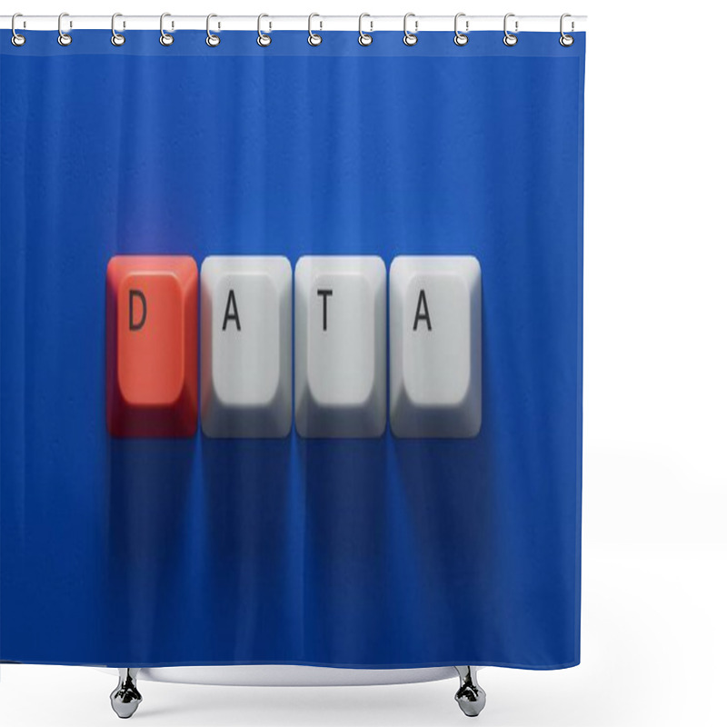 Personality  Data Concept With Blue Data Symbol On A Dark Background Shower Curtains