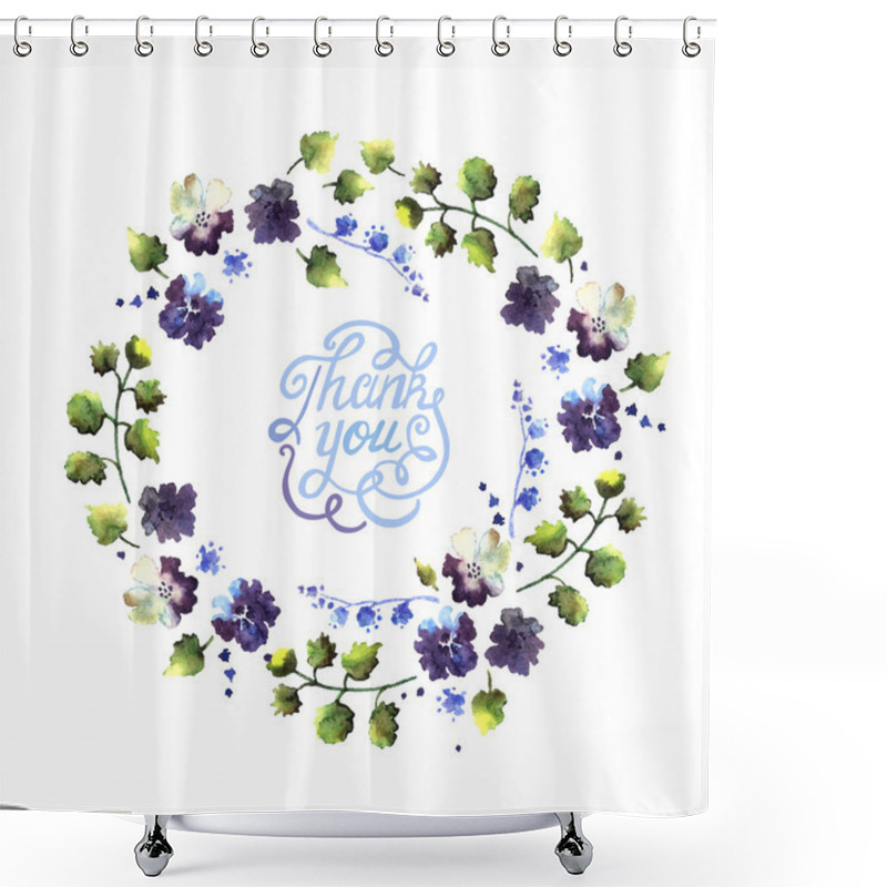 Personality  THANK YOU Words In Wreath Shower Curtains