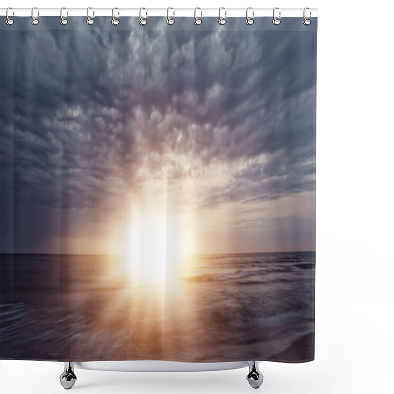 Personality  Mystic Sunset Over The Sea Shower Curtains