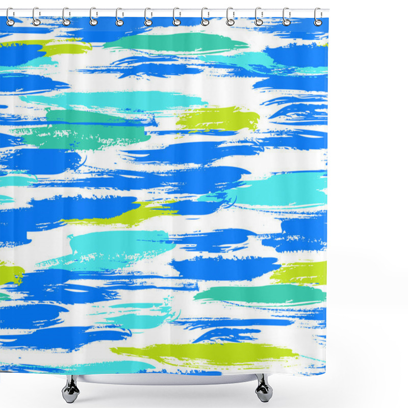 Personality  Pattern With Brushstrokes And Stripes Shower Curtains