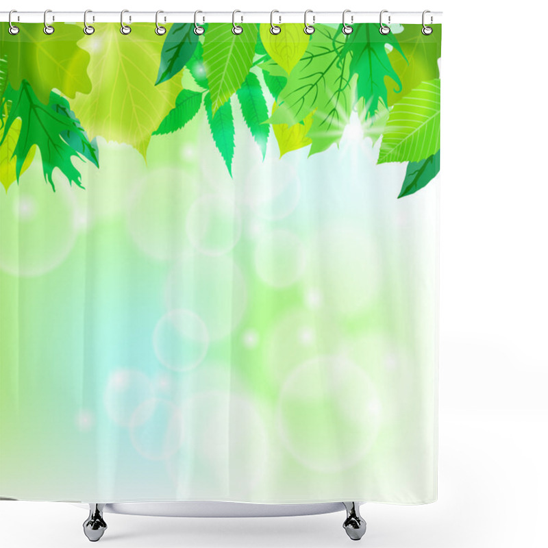 Personality  Spring Card Background With Sun And Leaves Shower Curtains