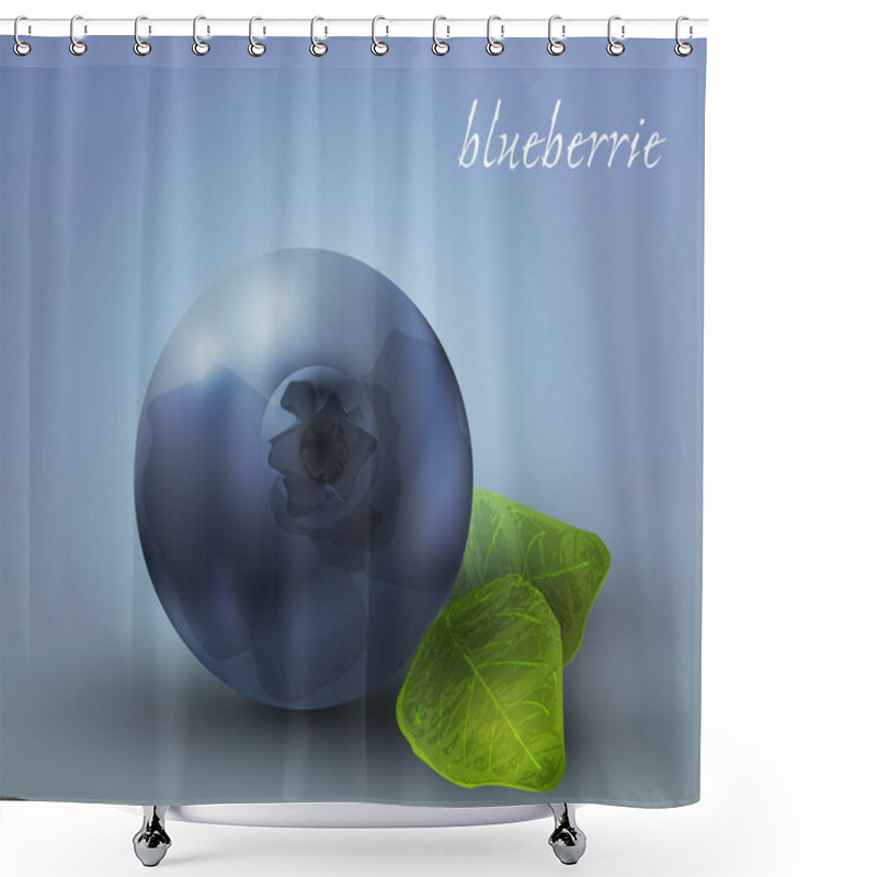 Personality  Fresh Blueberries. Vector Illustration. Shower Curtains