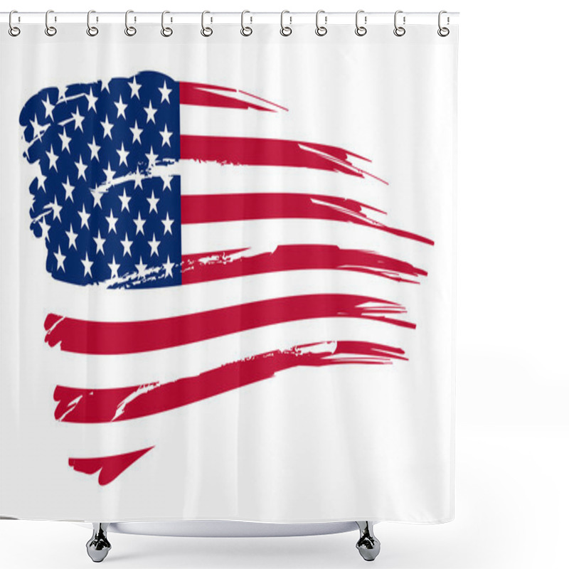 Personality  American Flag Illustration Shower Curtains