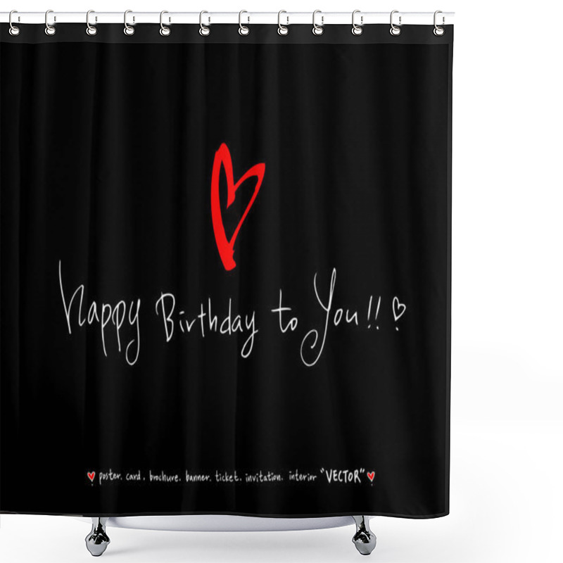 Personality  Anniversary Greeting / Handwritten Calligraphy - Vector Shower Curtains