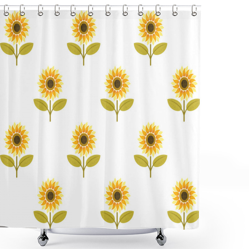 Personality  Cute Sunflower Seamless Pattern Shower Curtains