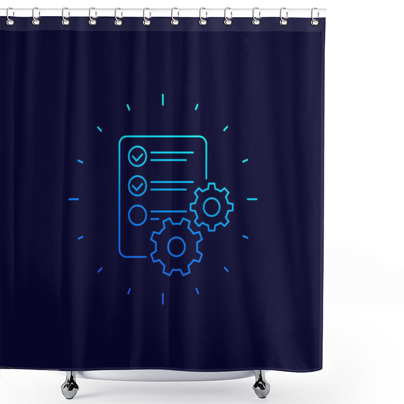 Personality  Data Processing Icon, Linear Vector Shower Curtains