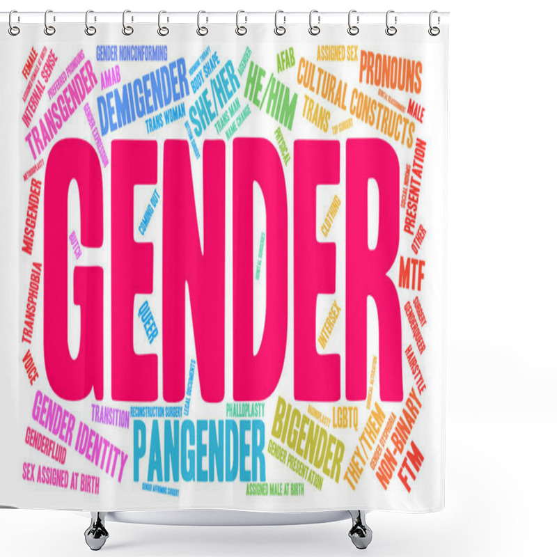 Personality  Gender Word Cloud Shower Curtains