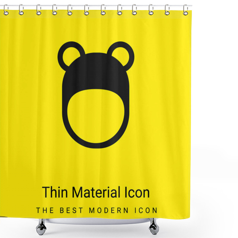 Personality  Bear Hat Minimal Bright Yellow Material Icon Shower Curtains