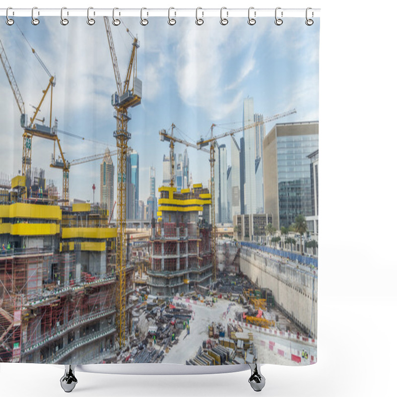 Personality  Lots Of Tower Cranes Shower Curtains