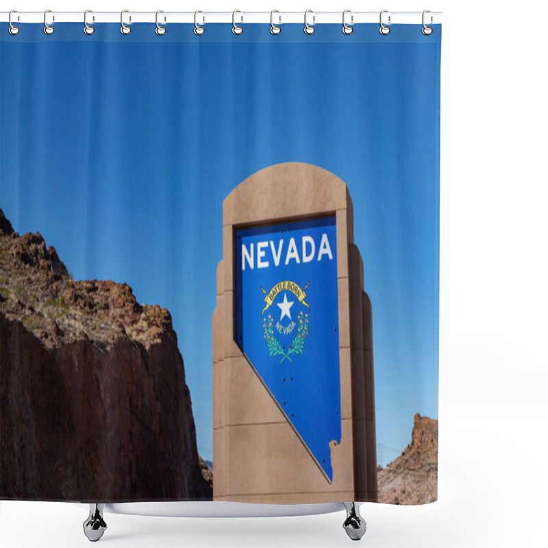 Personality  A Picture Of The Nevada State Sign. Shower Curtains